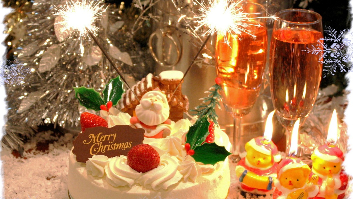 クリスマスケーキ&スパークリングワイン