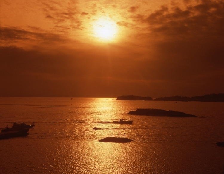 夕陽に癒される