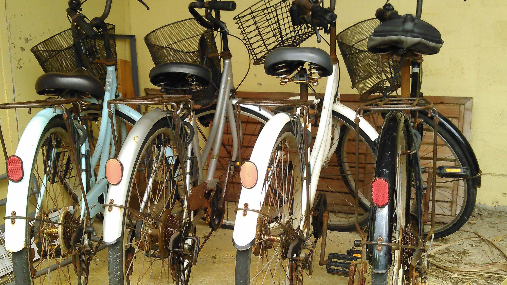 ・自転車：3段変速機付きシティサイクルです。レンタル料は550円/日