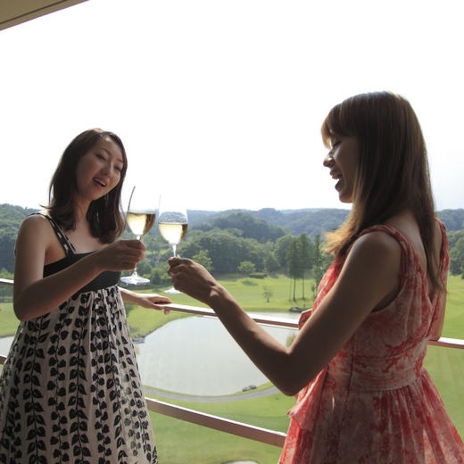 お部屋のテラスで大自然を見ながらリラックス