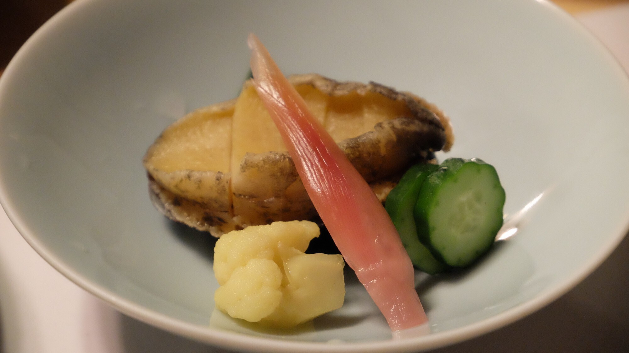 【ご夕食】蒸し鮑※冬季の一例