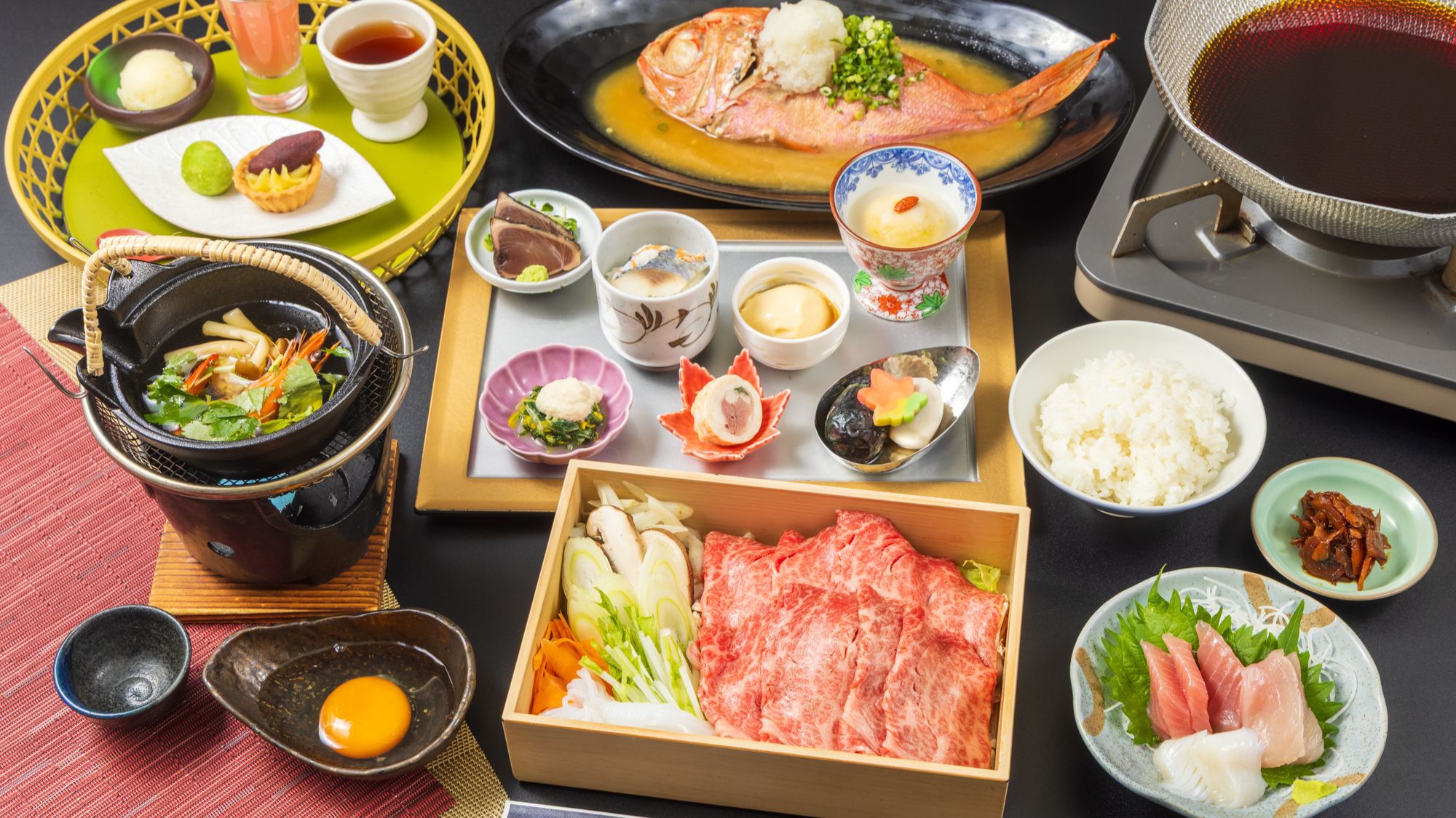 お刺身3種盛り付ご夕食（一例）