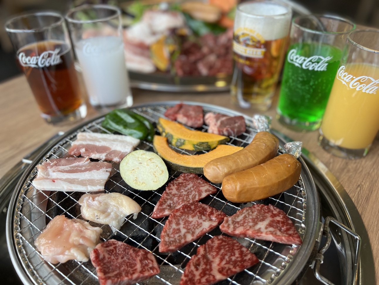 屋内BBQフリードリンク付き