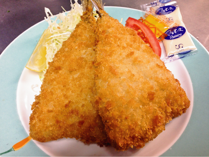 【アジフライ】定食も出来ます。