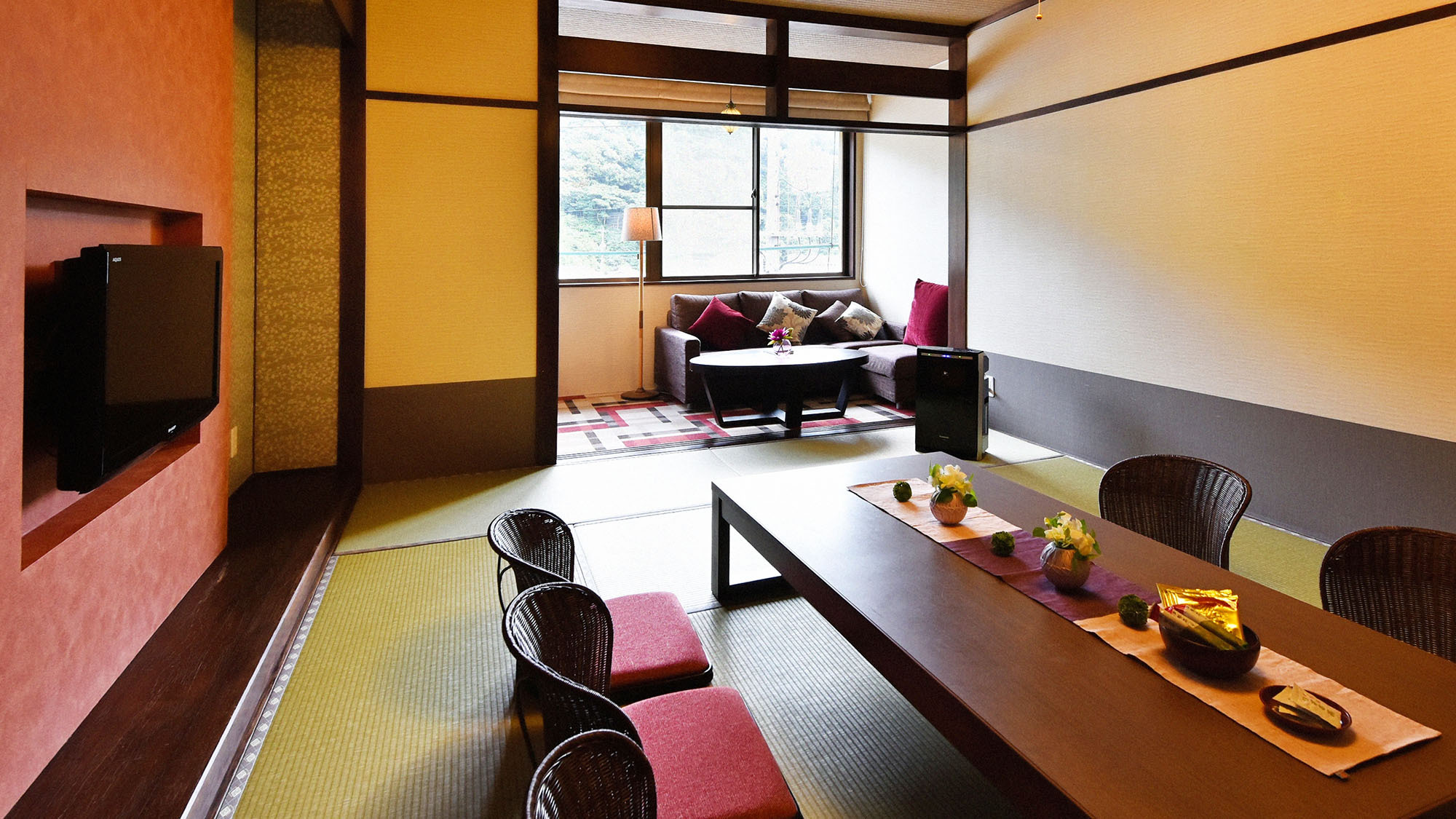 ・【一般客室一例】和室8〜12畳のお部屋です。現代的な和の佇まい