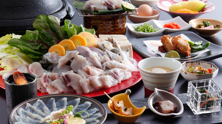 福良港で水揚げされた淡路島３年とらふぐを堪能できる贅沢なふぐづくしコース料理イメージ
