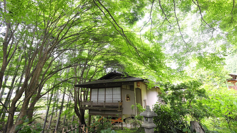 *赤目四十八滝から車で5分の好立地。豊かな自然の中で愉しむ、料理と温泉が自慢です。