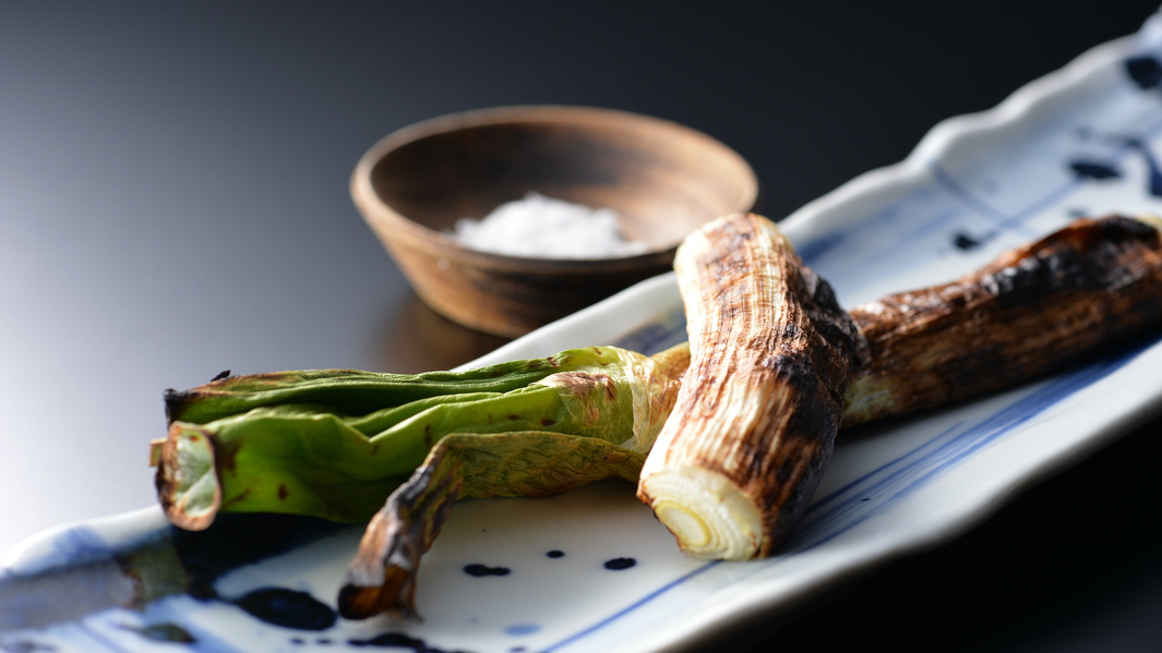 夕食一例〜焼肴・松本一本ねぎ焼