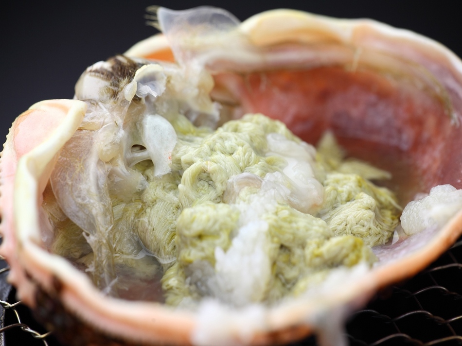 活ガニ甲羅焼き