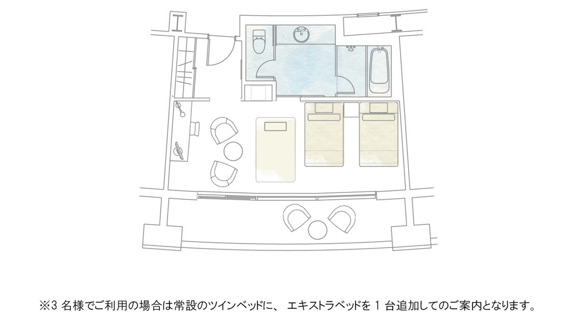 デラックスツイン （３名）見取り図