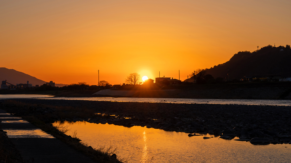 筑後川の夕景