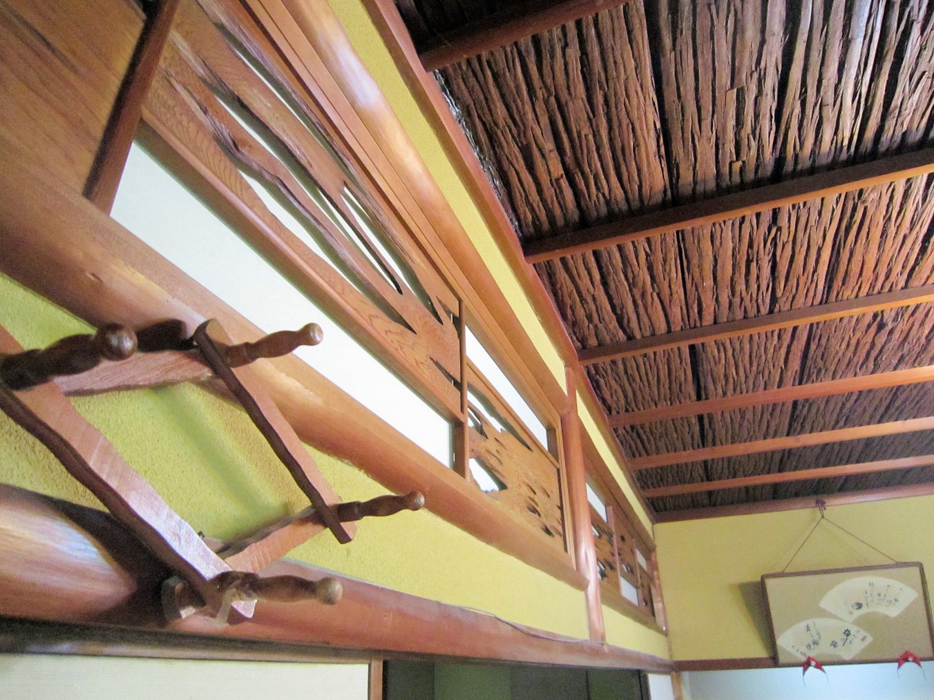 客室吉野タイプの杉板天井