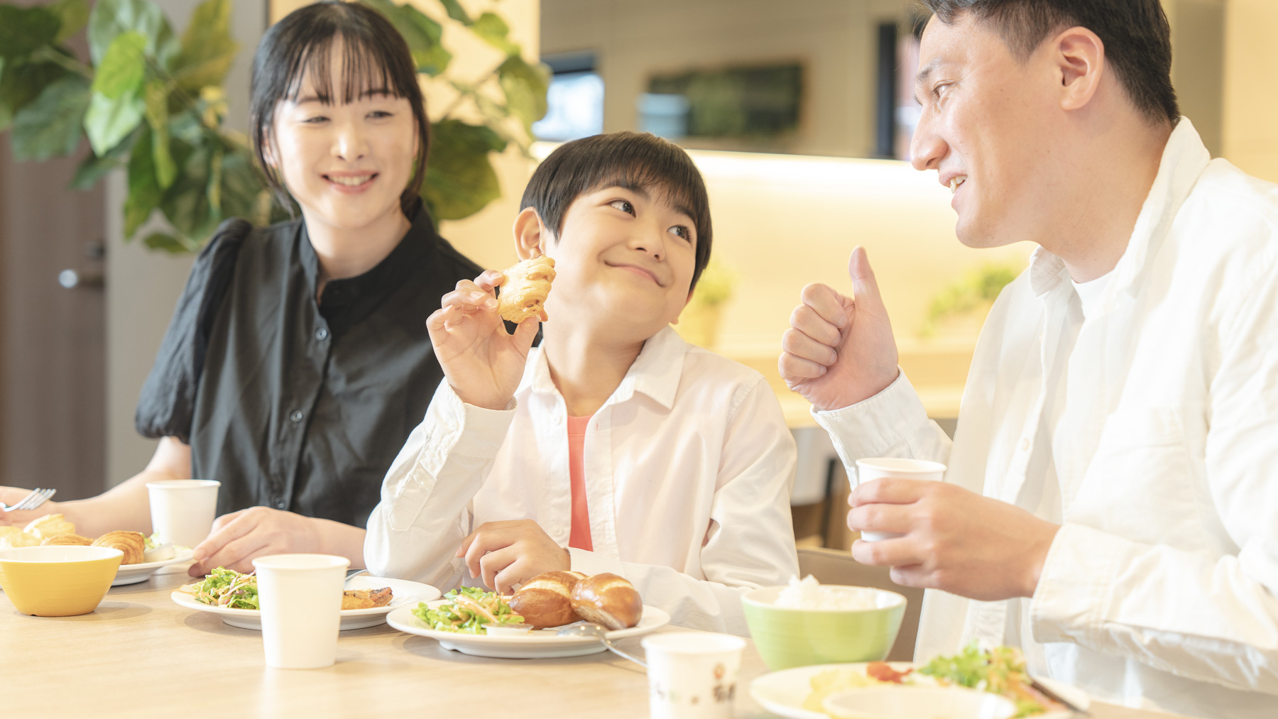 健康にこだわった朝食を家族みんなで