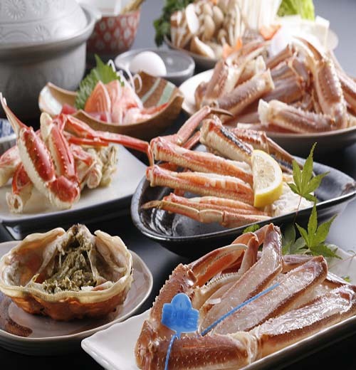 カニ刺し付きコース
