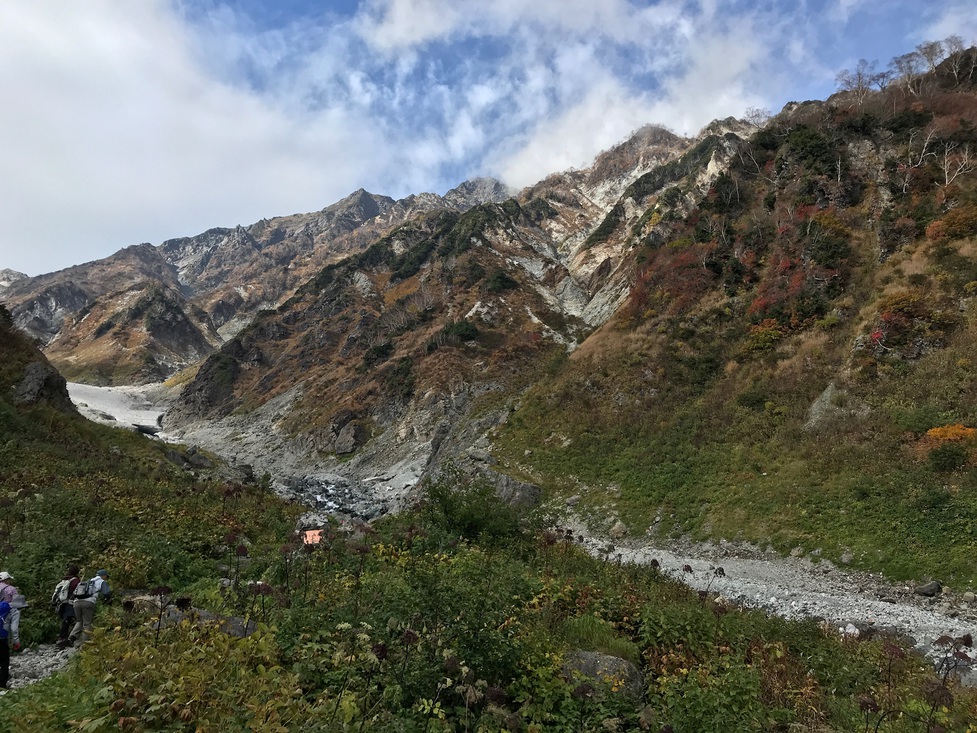 白馬大雪渓の紅葉②10月中旬