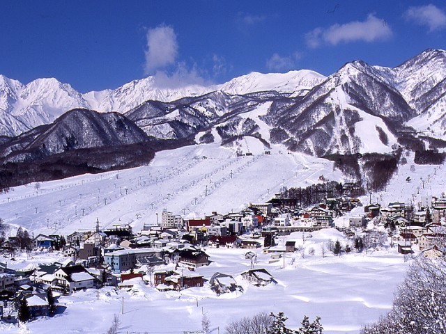 栂池高原スキー場の全景