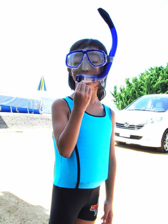 マスクとフィンを着けてとりあえず１枚。