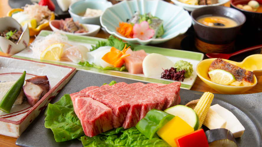 神戸牛ステーキ付き季節の会席