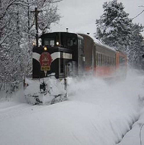 津軽鉄道と地吹雪