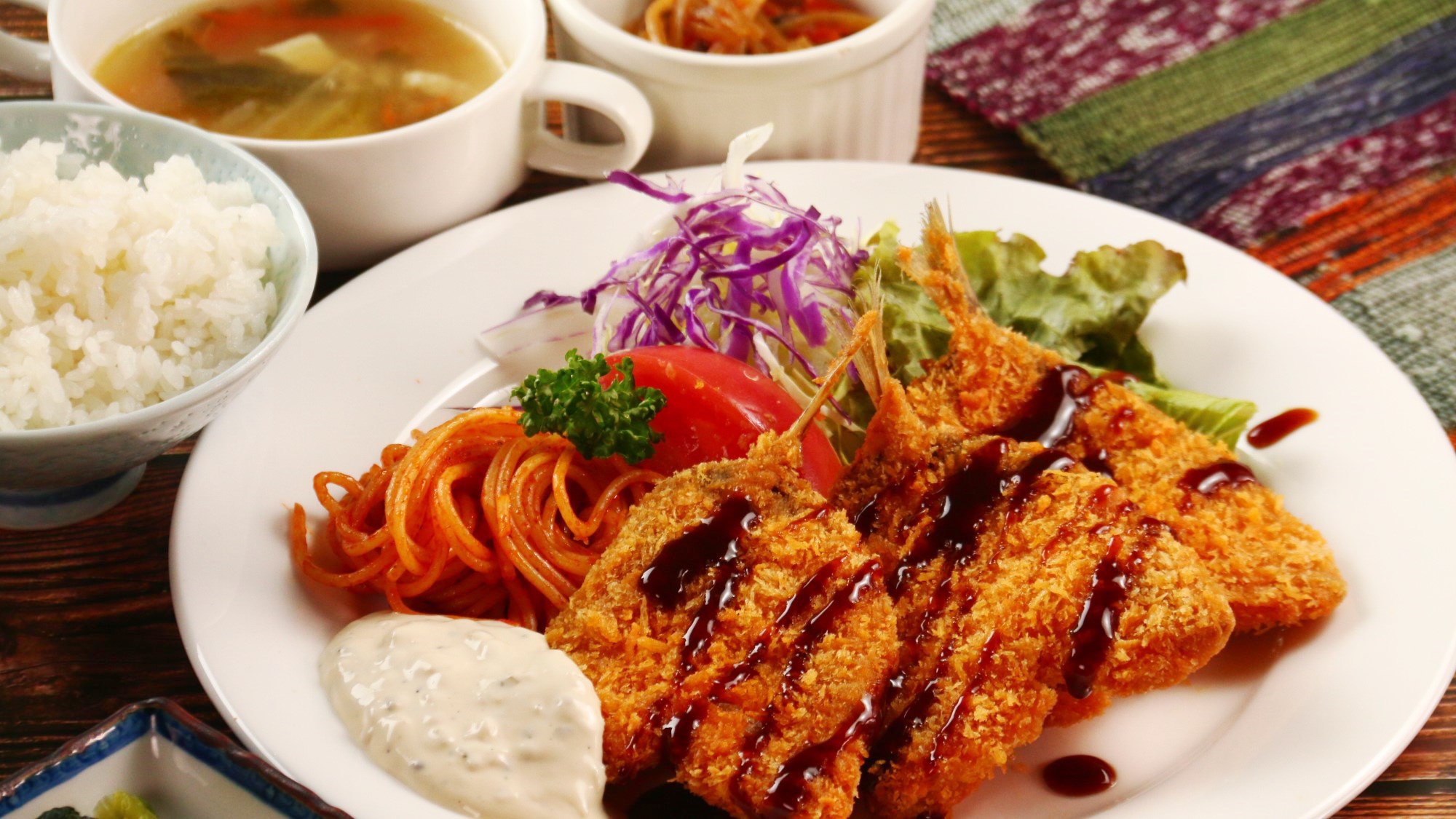 冬季お食事『食堂R』定食メニュー（アジフライ定食）