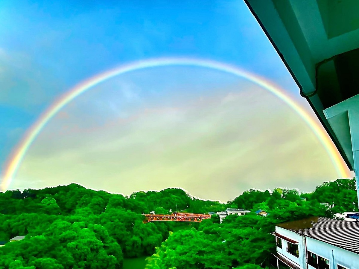 開運橋と綺麗な虹