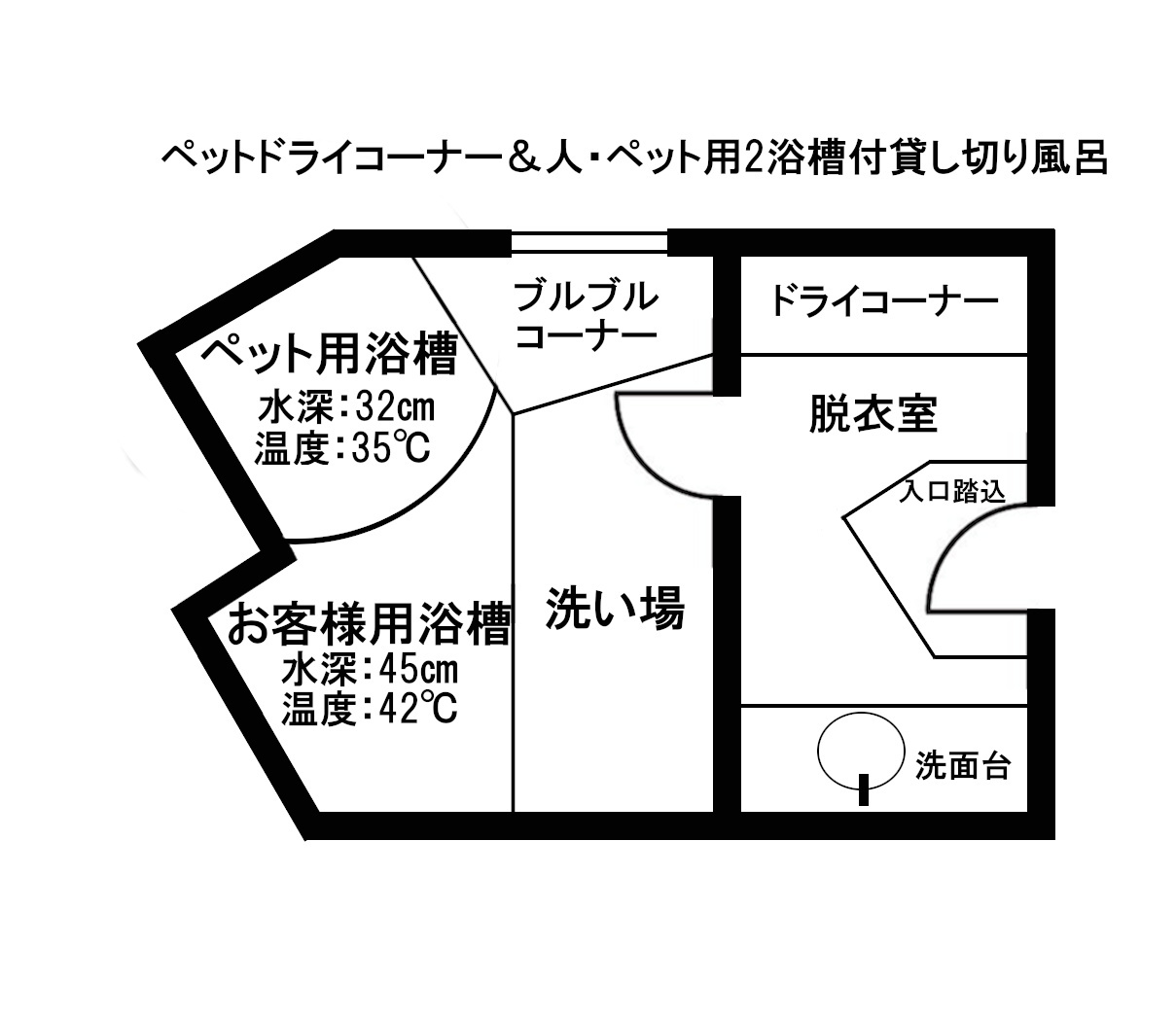 ペットと一緒に入れる家族風呂「DOG」