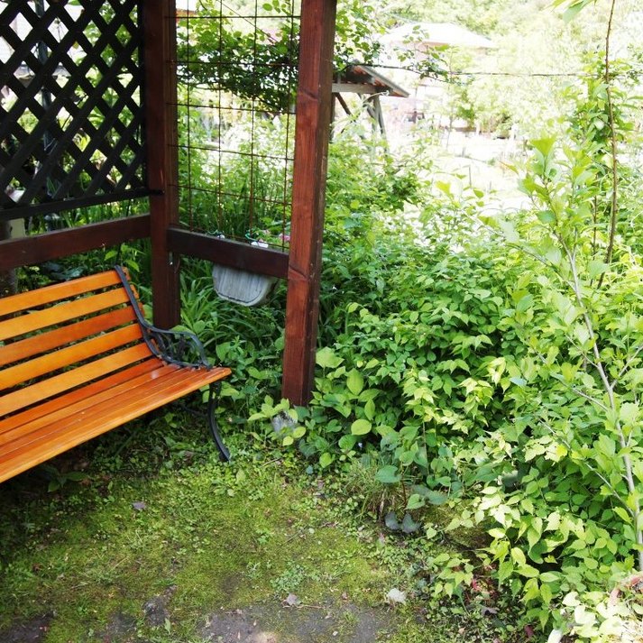 庭のベンチ