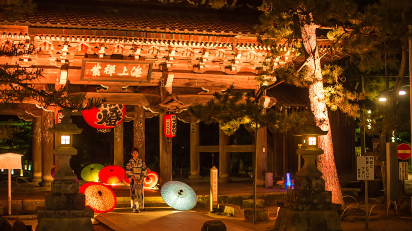 *【天橋立まち灯り】夜の天橋立周辺には幻想的な空間が広がります