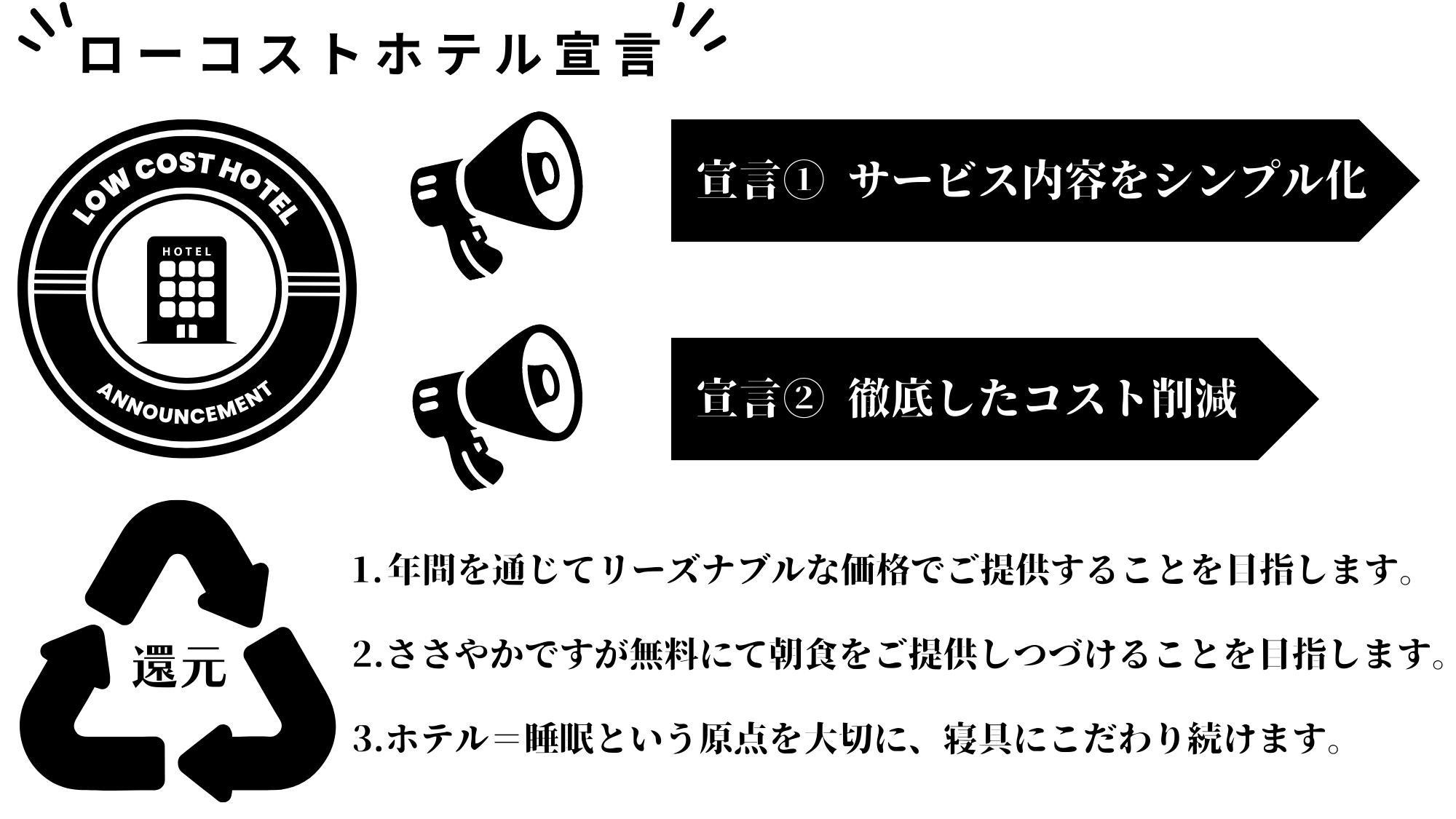 ローコストホテル宣言