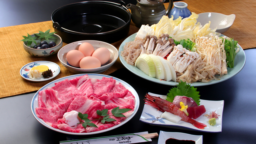 【三田牛すきやき】厳選した三田牛をすき焼きでお楽しみください