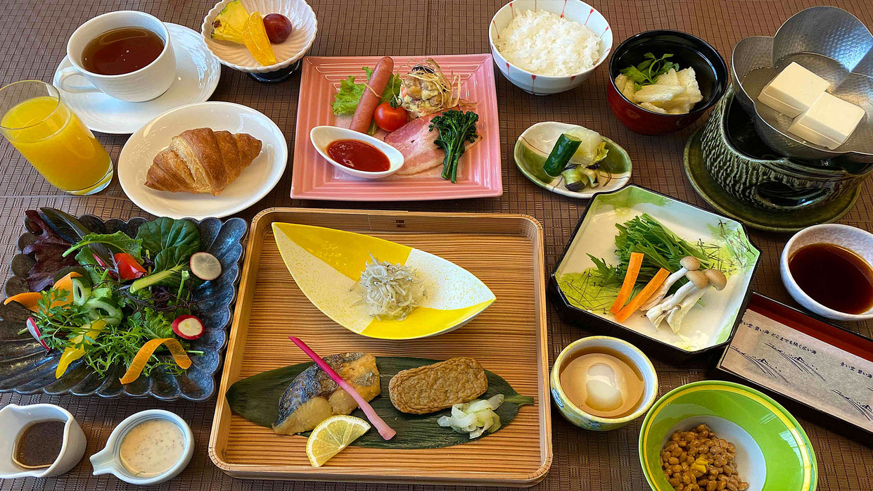 ＜朝食和定食＞じゃこ天にポンジュース、松山あげのお味噌汁♪愛媛の食材がたっぷり楽しめる♪