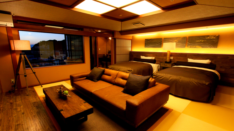 露天付和ベッド客室「紫苑・睡蓮」