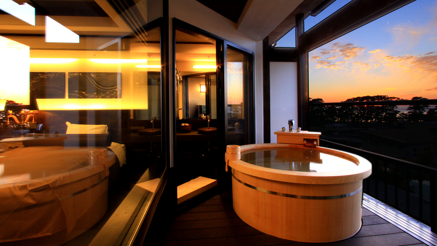 露天付和ベッド客室「紫苑・睡蓮」