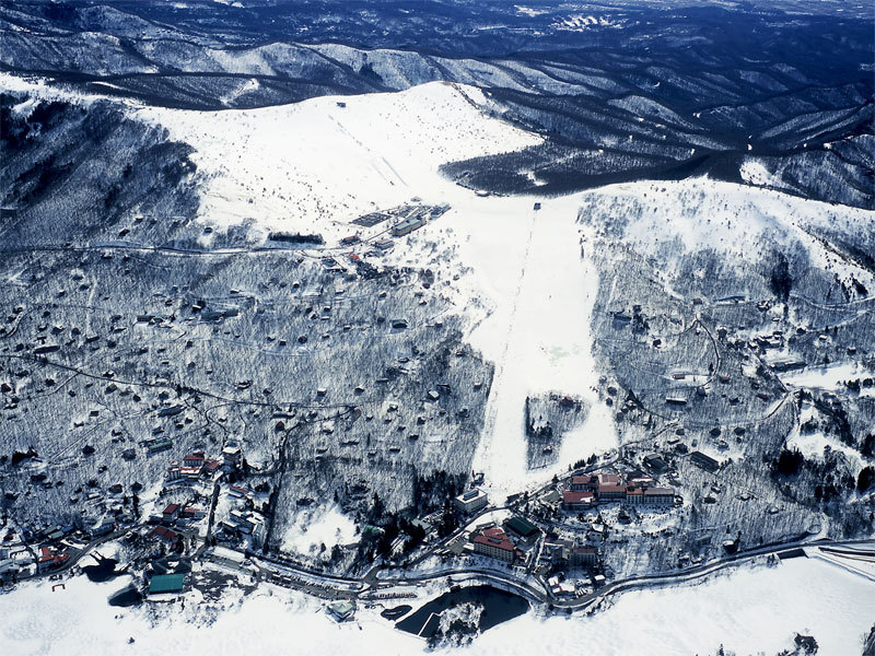 上空から見たスキー場