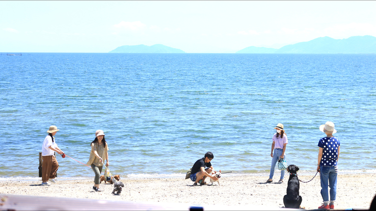 目の前のまの浜でのびのびと遊ぼう♪