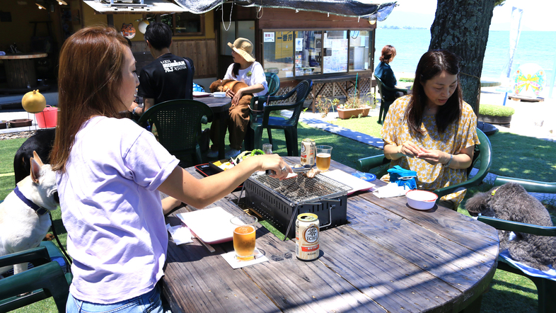 専用のBBQスペースでみんなでワイワイ