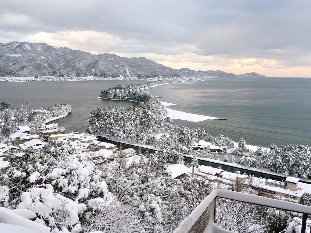 天橋立雪景色