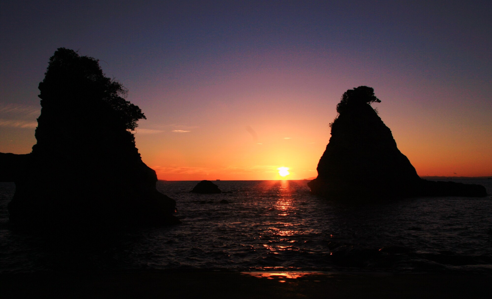 夕焼けの海