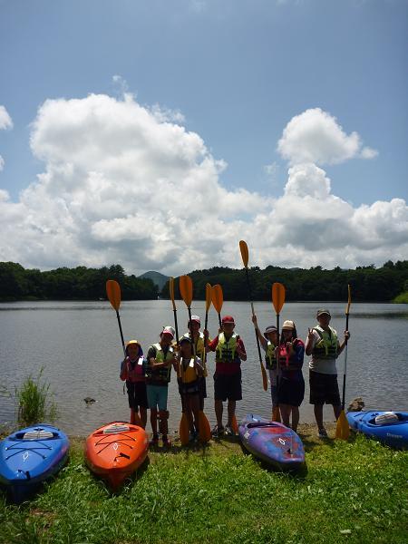 猪苗代湖でカヌー体験