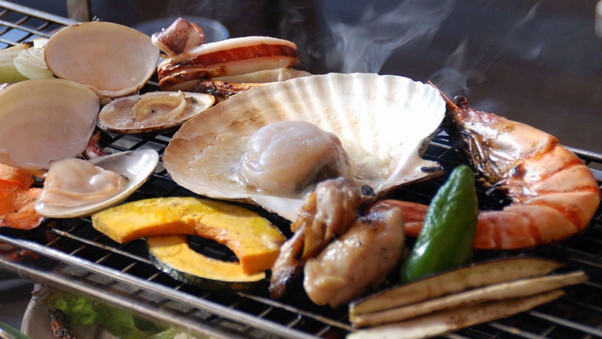 *夕食一例/海鮮ＢＢＱ