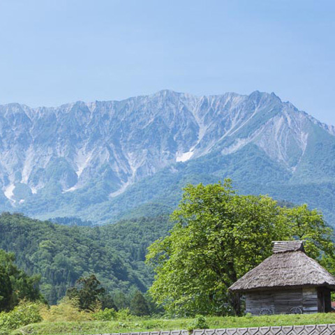 写メラリースポット３ 茅葺小屋と大山