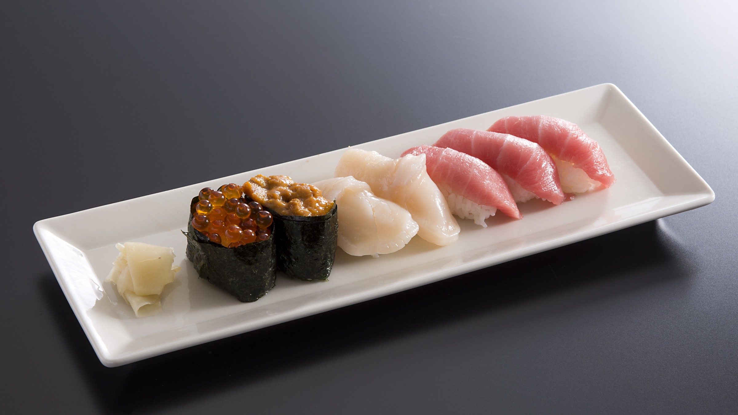 一品料理：上ネタ寿司4種
