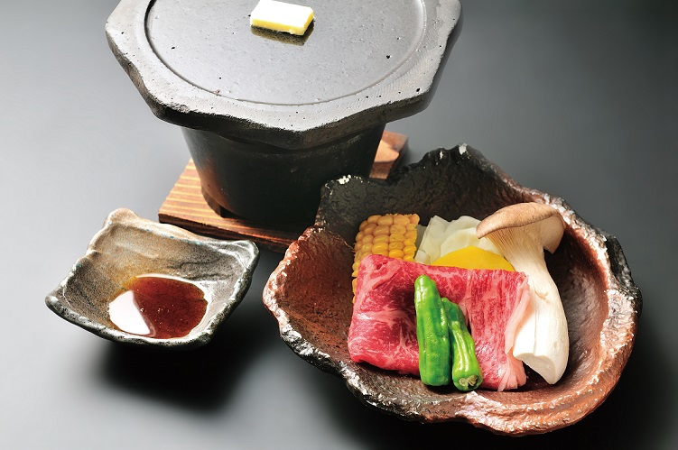 上州牛の陶板焼き