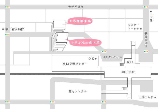 ホテル周辺の地図