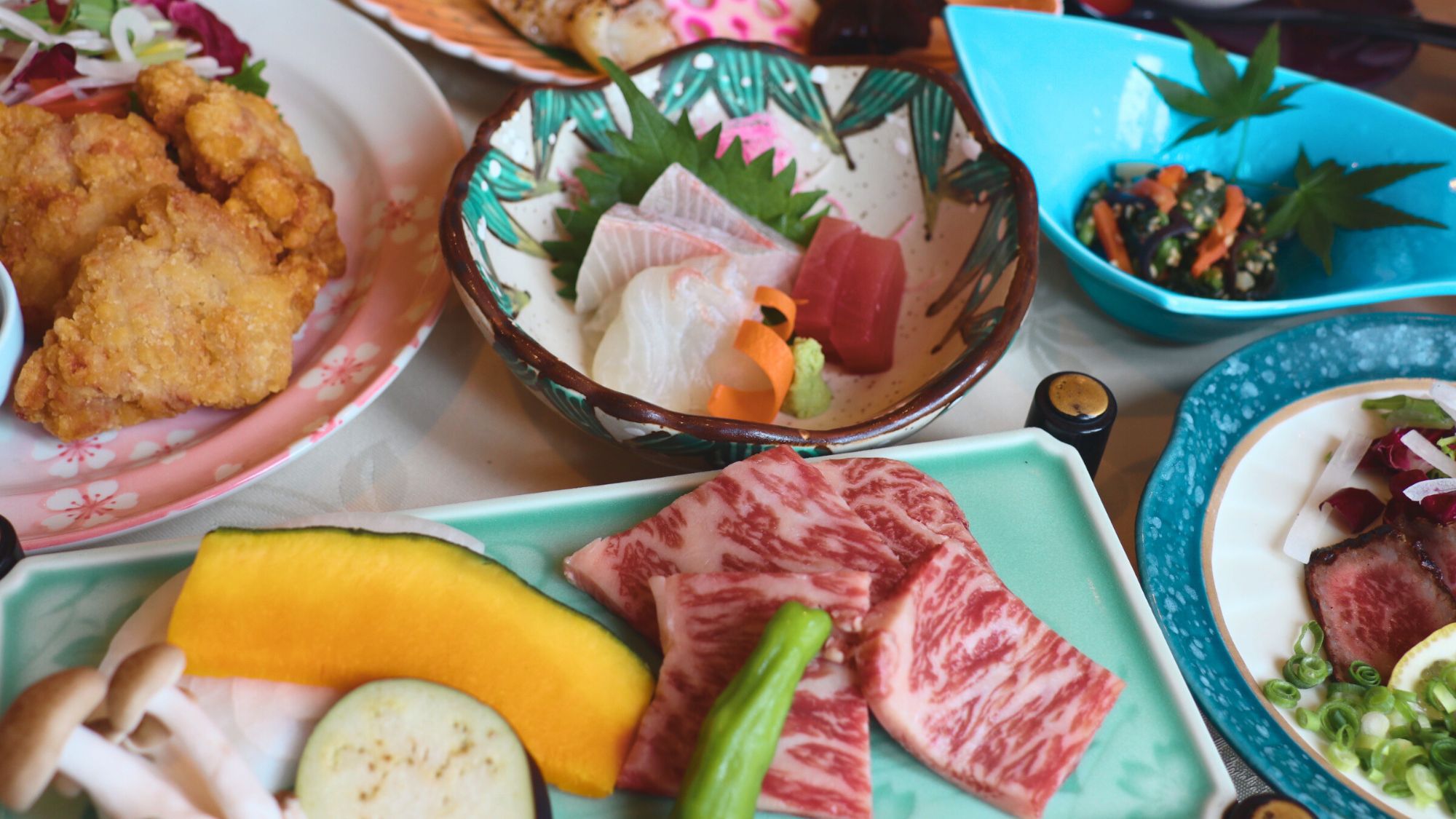 【メインは大分和牛陶板焼き】基本会席