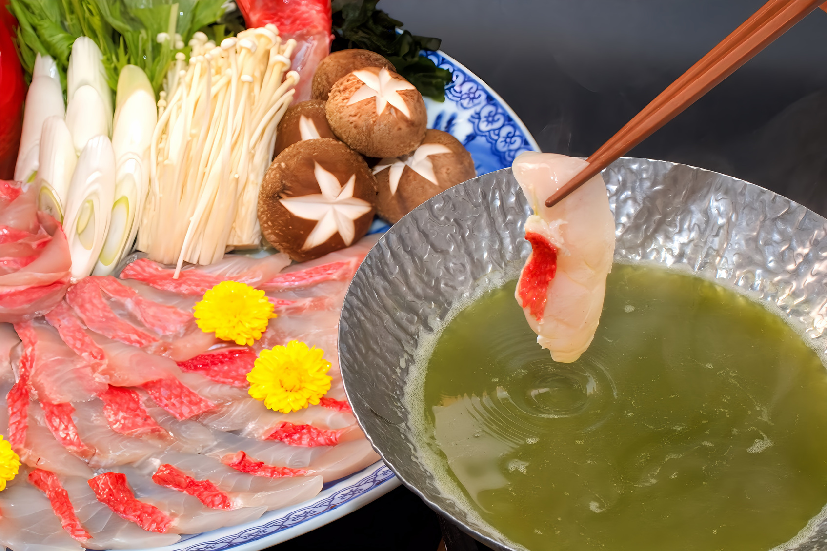 金目鯛のお茶しゃぶしゃぶ