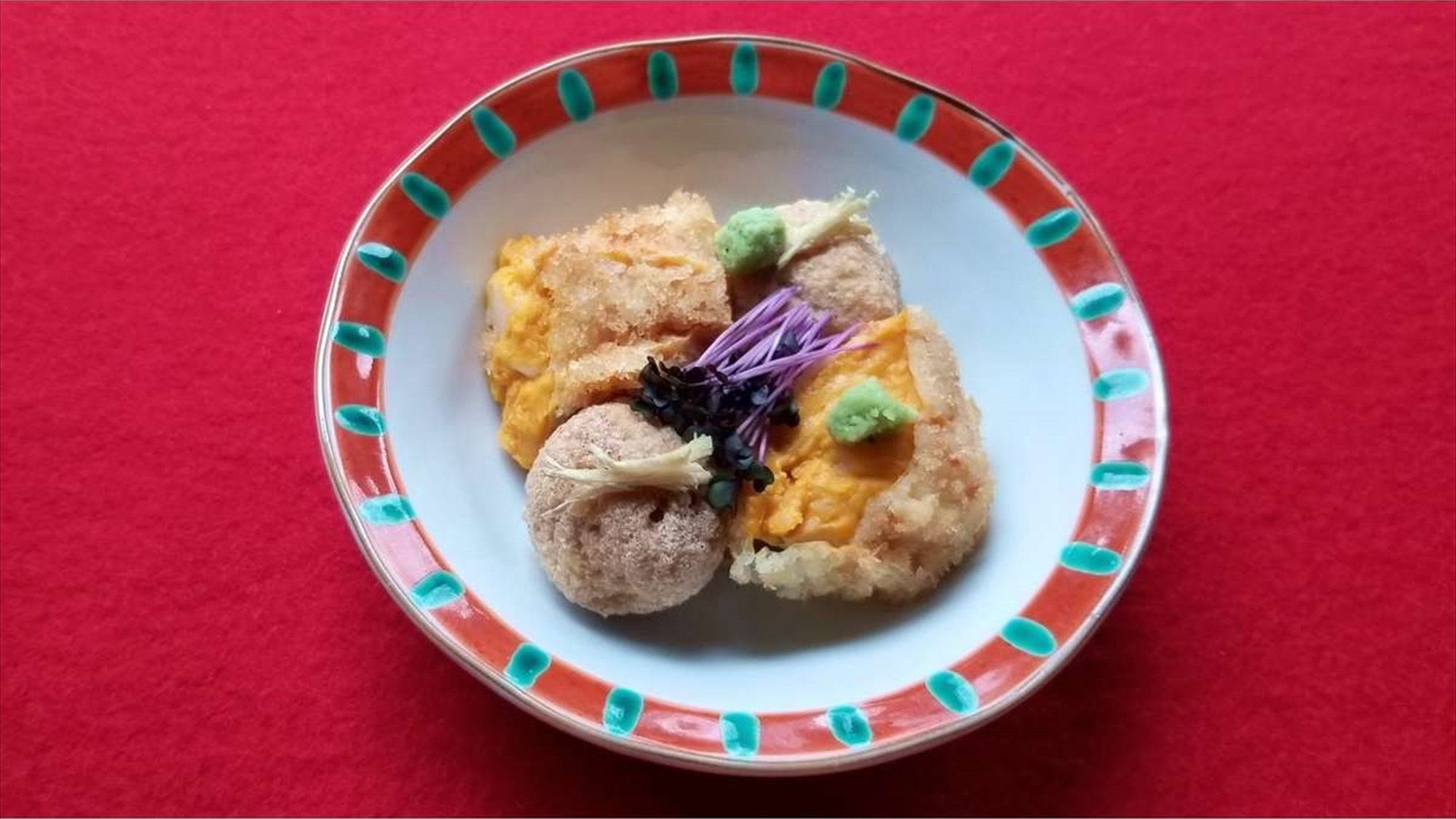南京のクリームチーズ湯葉包み揚げ(一例）