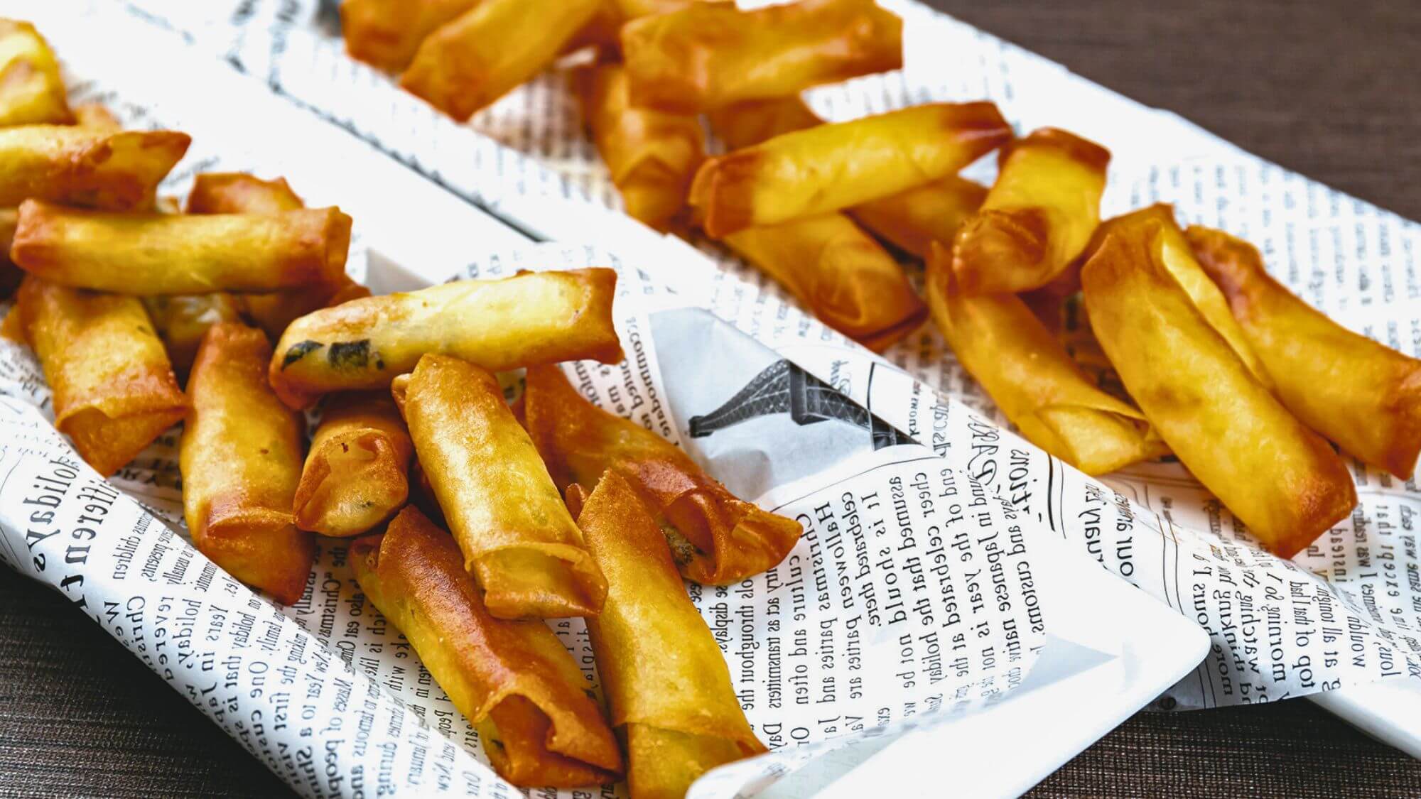 【2025-2026冬バイキング】紅ずわい蟹入り春巻きと島根県産あらめのミルク春巻き