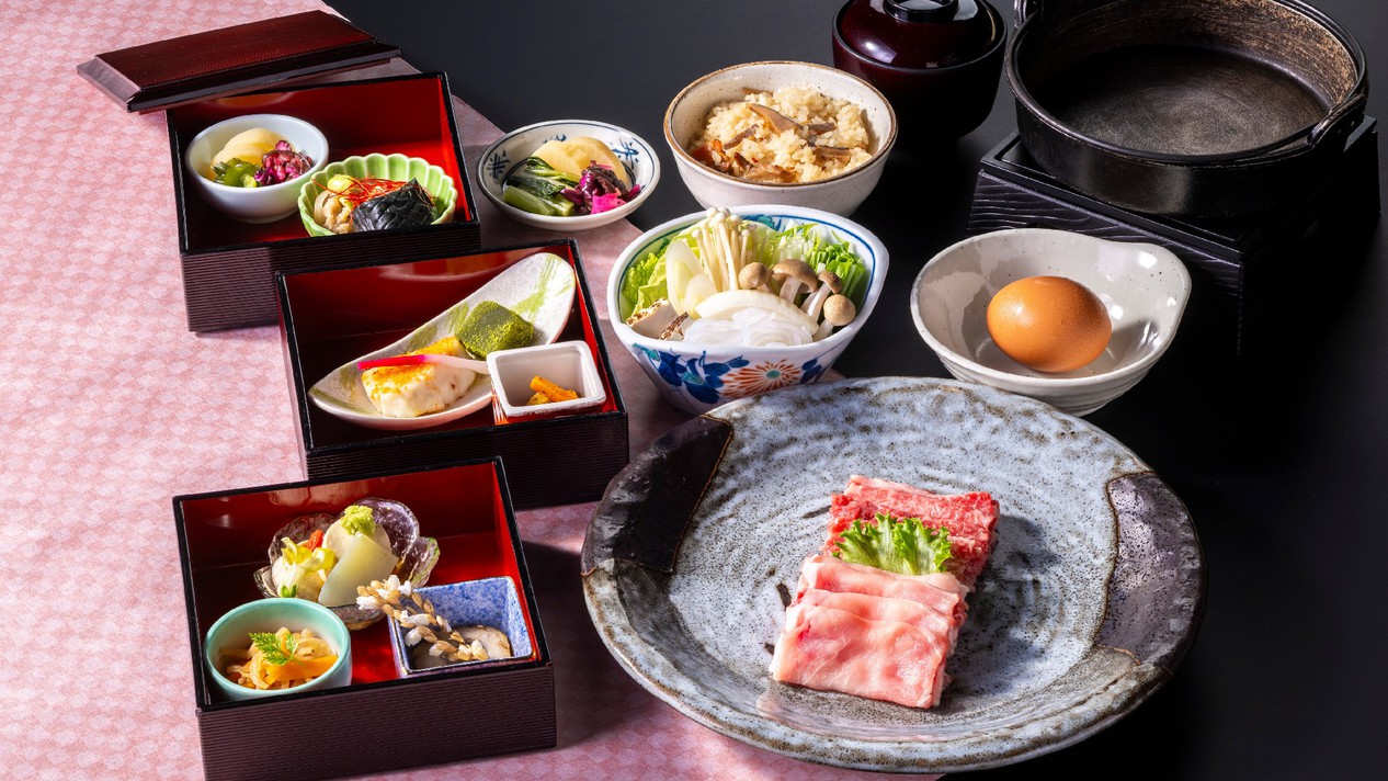 【選べる御膳】甲州を代表する上質な二種の銘肉を贅沢にすき焼きで