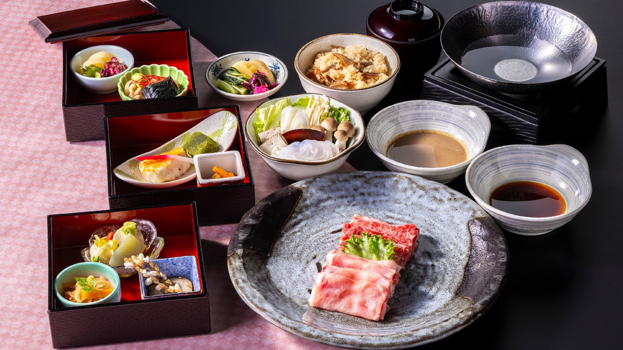 【選べる御膳】山梨が誇る高品質牛「甲州牛」と「ワイントン」をしゃぶしゃぶでご堪能くださいませ